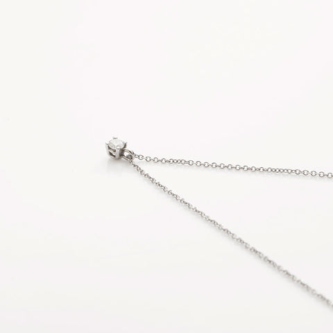 TIFFANY&Co. Diamond Pt 950 around 0.1" by the yard Necklace Silver WS11600