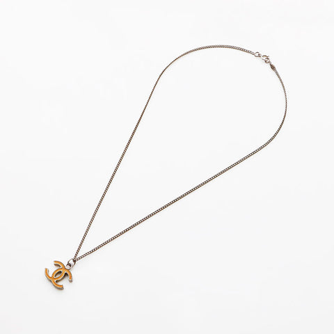 CHANEL 07V 2007 COCO Mark Necklace Silver WS11612