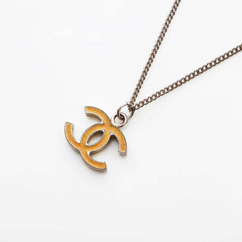CHANEL 07V 2007 COCO Mark Necklace Silver WS11612