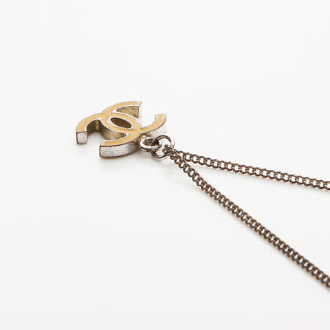 CHANEL 07V 2007 COCO Mark Necklace Silver WS11612