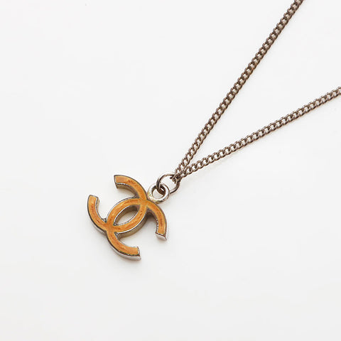 CHANEL 07V 2007 COCO Mark Necklace Silver WS11612