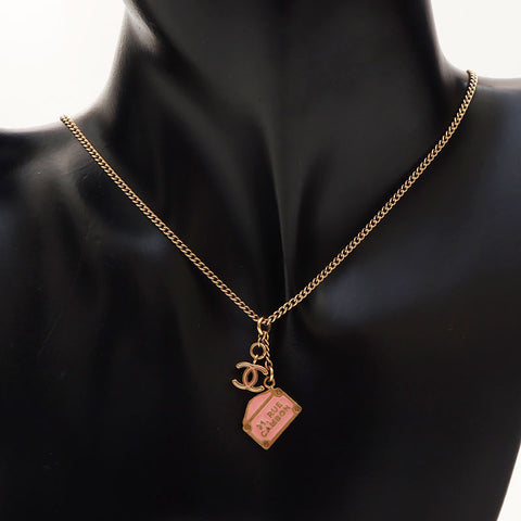 CHANEL 06C 2006 COCO Mark Cambon Necklace Gold pink WS11615