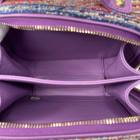 Chanel CC Filigree Vanity 2way Sac à bandoulière Tweed Purple WS1161