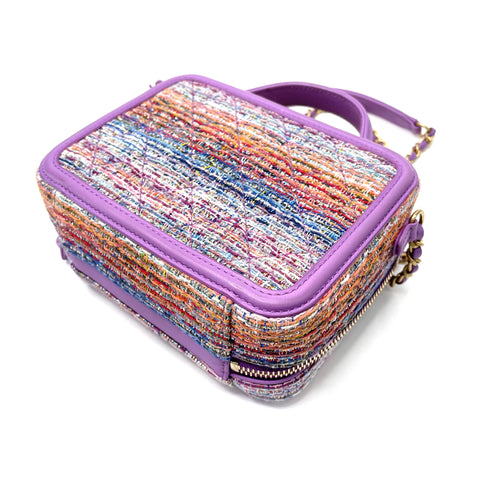 Chanel CC Filigree Vanity 2way Sac à bandoulière Tweed Purple WS1161