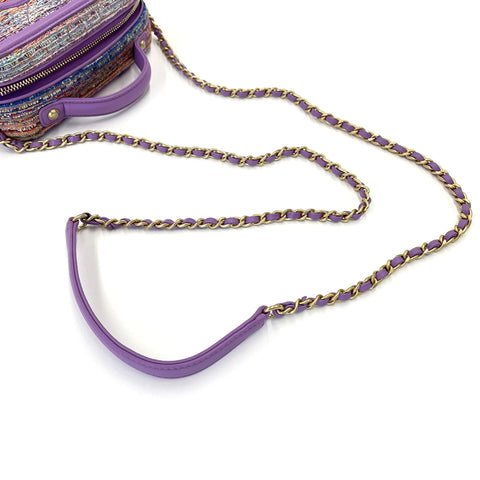 Chanel CC Filigree Vanity 2way Sac à bandoulière Tweed Purple WS1161