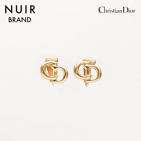 Christian Dior CD Logo Earrings Gold WS11624
