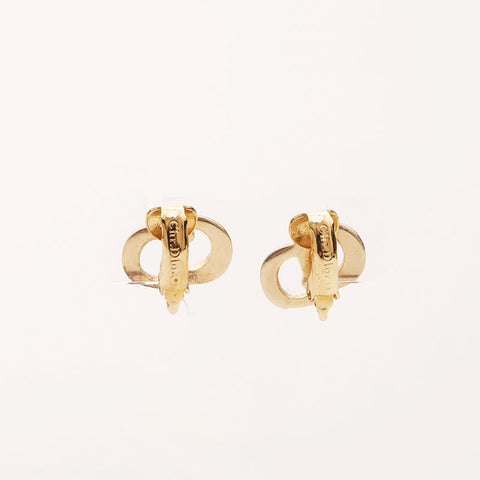 Christian Dior CD Logo Earrings Gold WS11624