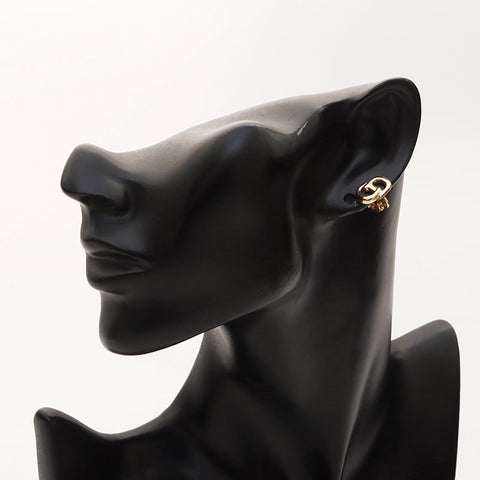 Christian Dior CD Logo Earrings Gold WS11624