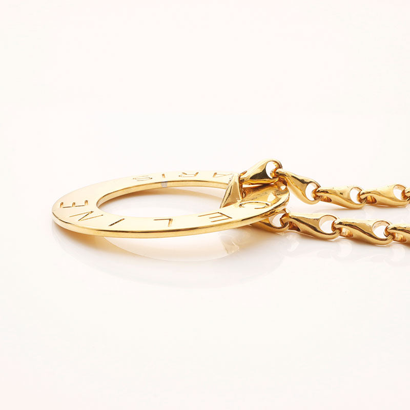 CELINE ゴールド アクセサリー チェーン付き 正規中古 CELINE セリーヌ 凱旋門ゴールドチェーン ロングネック