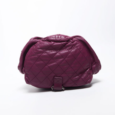 Chanel Chanel n ° 17 Coco Mark Chaîne en peau d'agneau Silver Metal Backpack / Daypack Purple WS11639