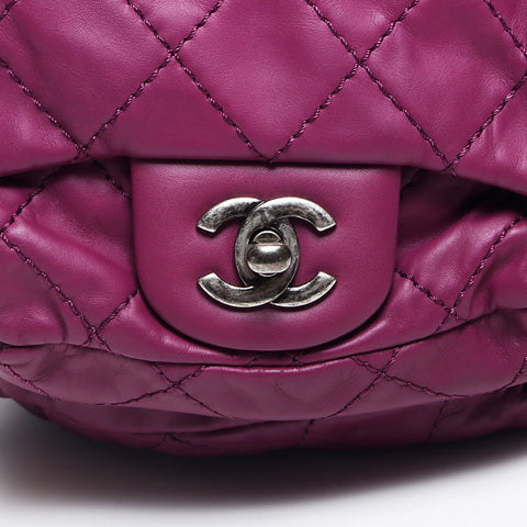 Chanel CHANEL No. 17 Coco Mark Lambskin Chain Silver Metal Backpack/Daypack Purple WS11639