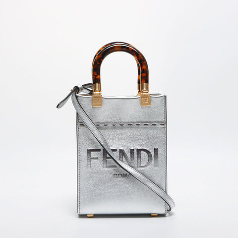 FENDI 24SS MAY DROP ストライプ＆FF ラージ トートバッグ *水色 FENDI 24SS MAY DROP ストライプ＆FF ラージ トートバッグ *水色