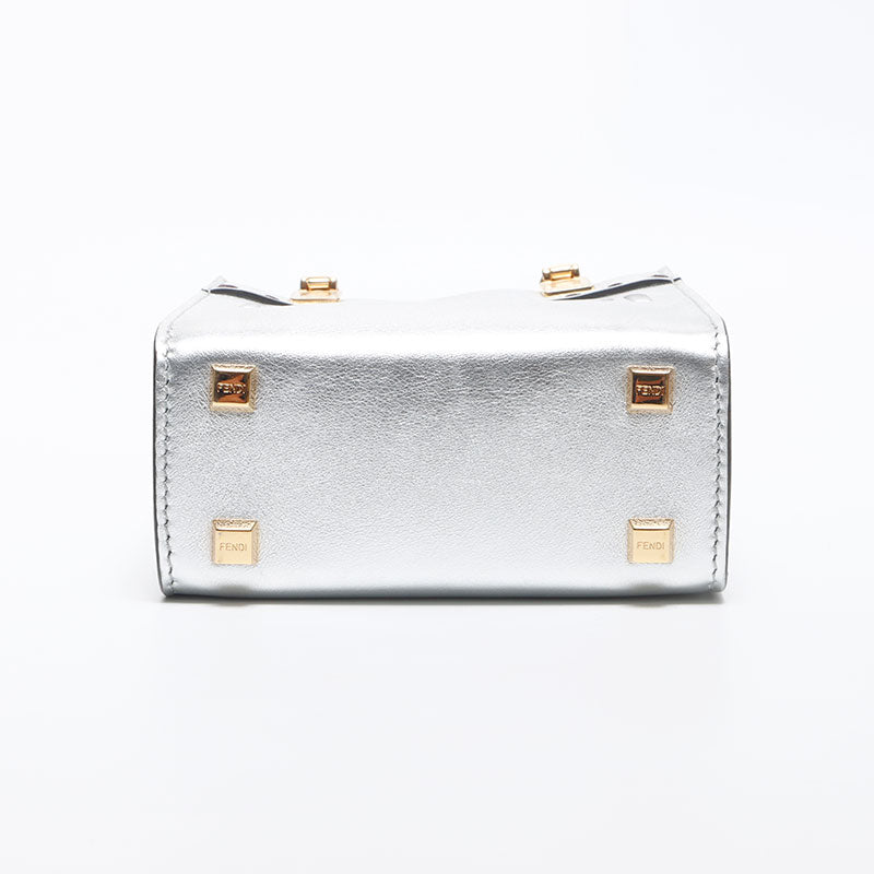 Fendi Sunshine Shopper迷你徽标肩带银色WS11647 – NUIR VINTAGE