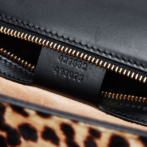 Gucci Harako Leopard Sylvie Shoulder Bag Beige WS11649