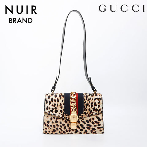 Gucci Harako Leopard Sylvie肩带米色WS11649