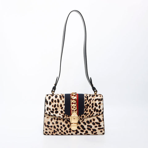 Gucci Harako Leopard Sylvie肩带米色WS11649