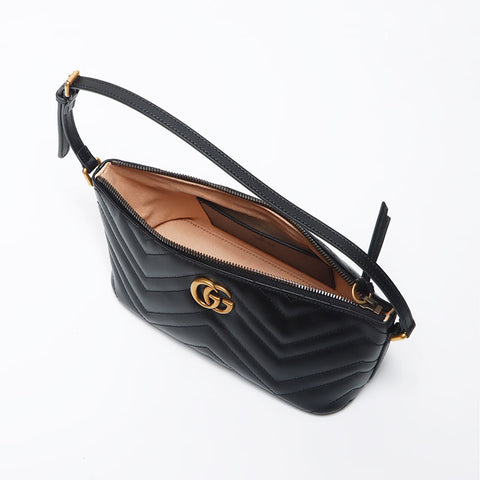 グッチ GUCCI GG マムート レザー ポーチ ハンドバッグ ブラック WS11655