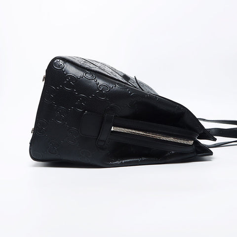 Gucci GG浮雕大容量手提袋黑色WS11656