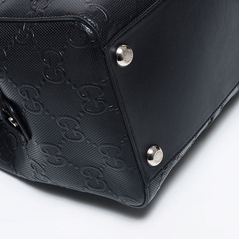 Gucci GG浮雕大容量手提袋黑色WS11656
