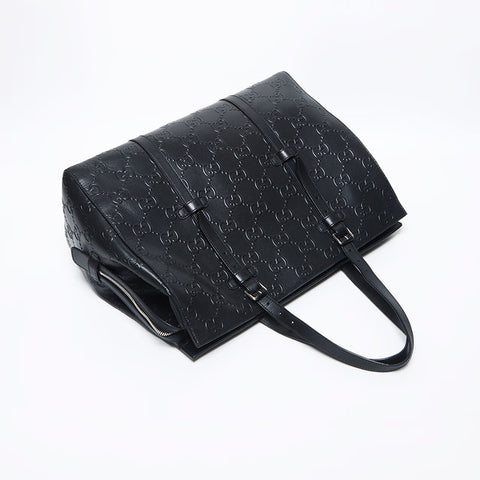 Gucci GG浮雕大容量手提袋黑色WS11656