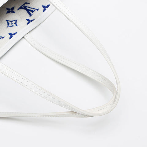 Louis Vuitton LOUIS VUITTON Neverfull MM Jacquard Monogram Shoulder Bag Blue WS11664