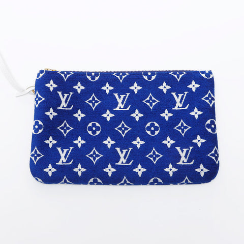 Louis Vuitton LOUIS VUITTON Neverfull MM Jacquard Monogram Shoulder Bag Blue WS11664