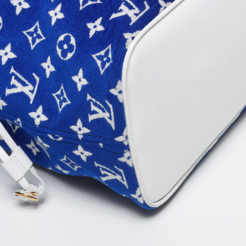 Louis Vuitton LOUIS VUITTON Neverfull MM Jacquard Monogram Shoulder Bag Blue WS11664