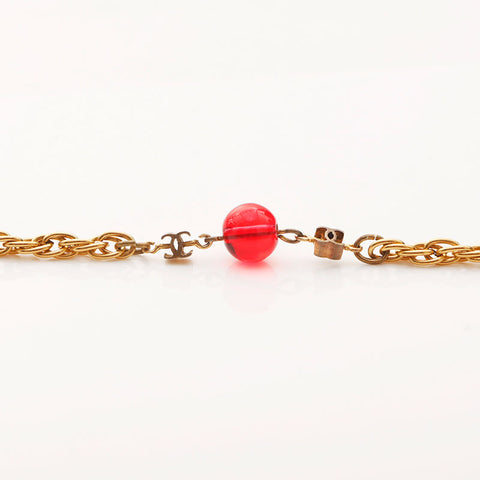 CHANEL 1980s COCO Mark Chain Necklace gold WS11669