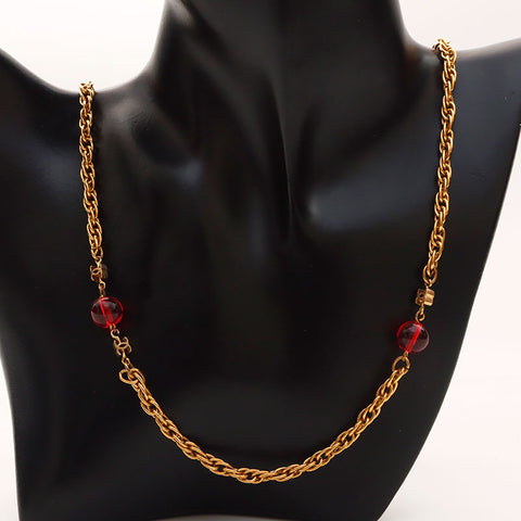 CHANEL 1980s COCO Mark Chain Necklace gold WS11669