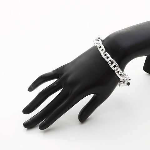 HERMES Chaine d'Ancre GM 12 frames bracelet Silver WS11670