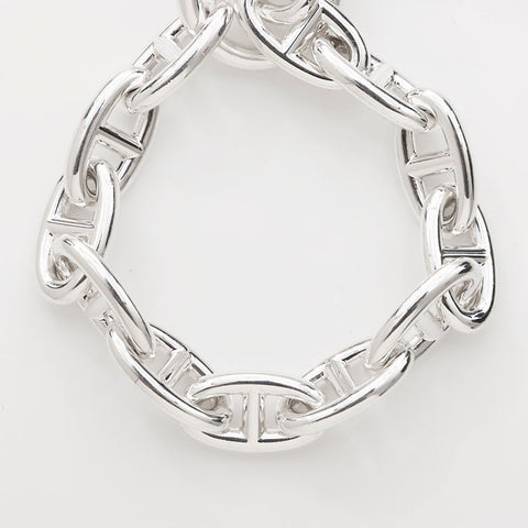 HERMES Chaine d'Ancre GM 12 frames bracelet Silver WS11670