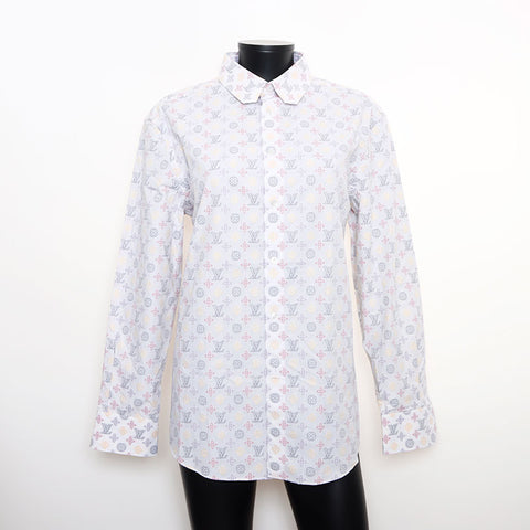 lv dress shirt Louis Vuitton LOUIS VUITTON Size:M Monogram Stitched Long Sleeve Shirt – NUIR VINTAGE