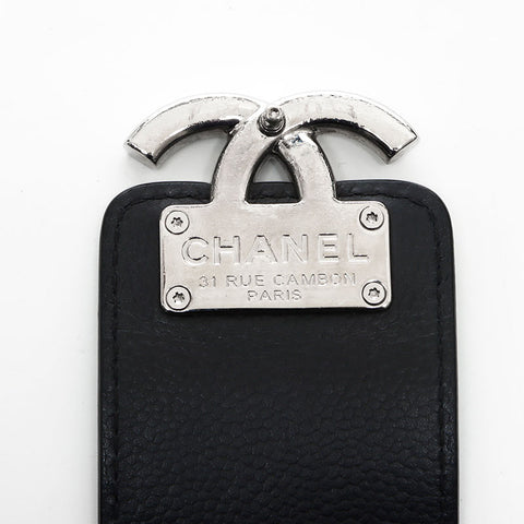 Chanel Chanel 24th Half Coco Mark Silver Silver Chain Chain d'épaule Sac à épaule noire WS11675