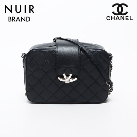 Chanel Chanel 24th Half Coco Mark Silver Silver Chain Chain d'épaule Sac à épaule noire WS11675