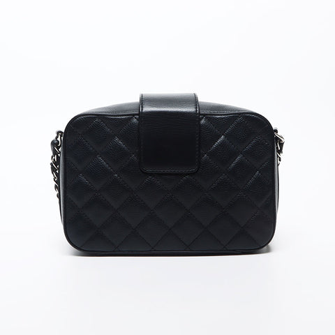 シャネル CHANEL 24番台 ハーフ ココマーク シルバー金具 チェーン ショルダー ショルダーバッグ ブラック WS11675