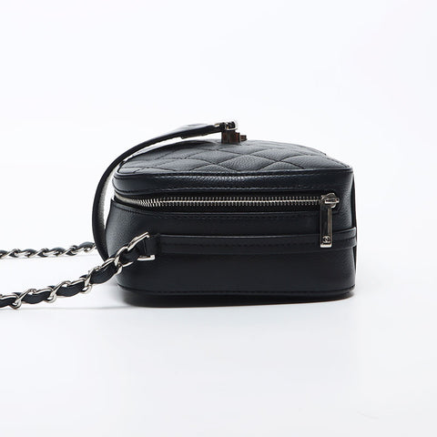 Chanel Chanel 24th Half Coco Mark Silver Silver Chain Chain d'épaule Sac à épaule noire WS11675