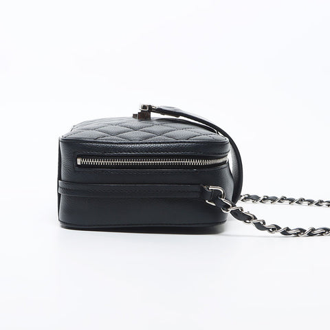 Chanel CHANEL 24th half Coco mark silver hardware chain shoulder shoulder bag black WS11675