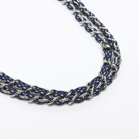Chanel Chanel n ° 9 2004S Sports Ligne Chain Turnlock Bag de l'épaule Navy WS11677