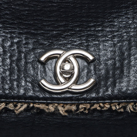 Chanel Chanel Nr. 13 Coco -Marke Silber Metallketten -Schulter -Umhängetasche Schwarz WS11678