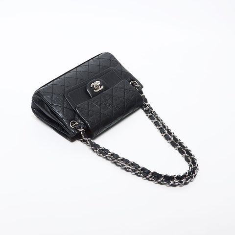 香奈儿香奈儿（Chanel Chanel）第10位Matelasse Double Flap Chain肩膀肩带黑色WS11682