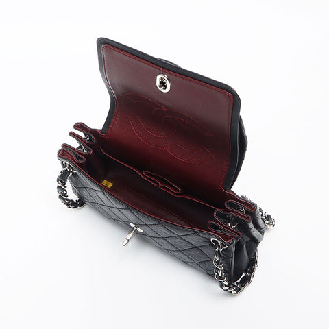 香奈儿香奈儿（Chanel Chanel）第10位Matelasse Double Flap Chain肩膀肩带黑色WS11682