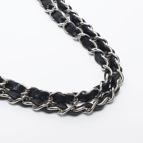 香奈儿香奈儿（Chanel Chanel）第10位Matelasse Double Flap Chain肩膀肩带黑色WS11682
