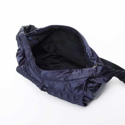 Chanel Chanel n ° 9 Ligne sportive épaule argentée en métal marécageux Sac épaule Navy WS11684
