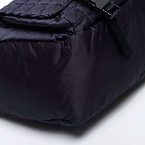Chanel Chanel n ° 9 Ligne sportive épaule argentée en métal marécageux Sac épaule Navy WS11684