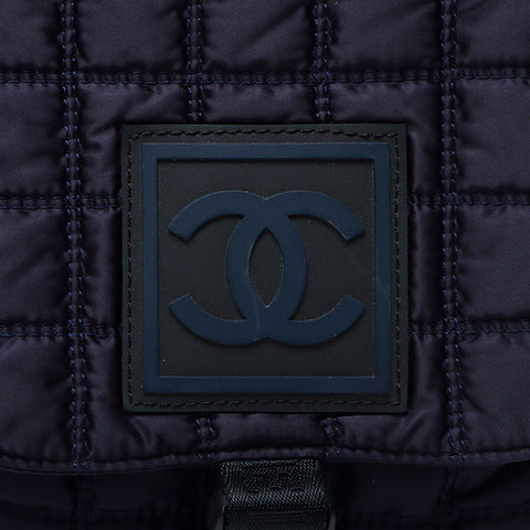 Chanel Chanel n ° 9 Ligne sportive épaule argentée en métal marécageux Sac épaule Navy WS11684
