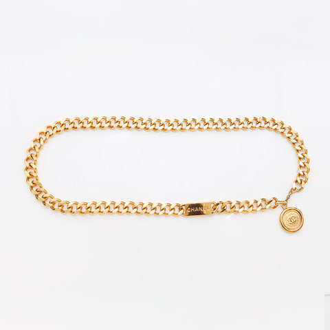 CHANEL 96A COCO Mark Chain With logo belt gold WS11688