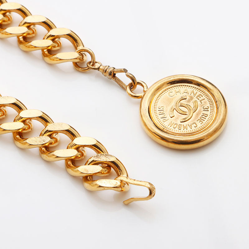 CHANEL 96A COCO Mark Chain With logo belt gold WS11688