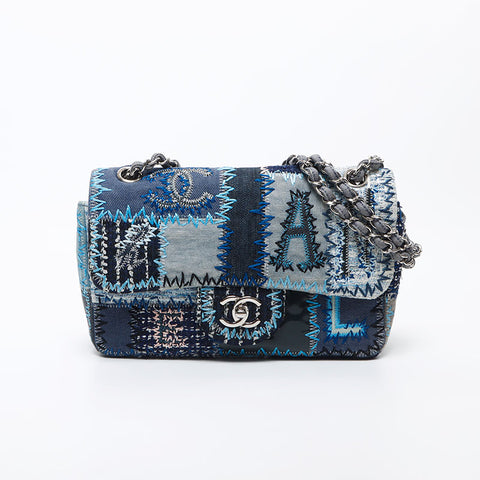 香奈儿拼布连锁肩袋蓝色WS11692