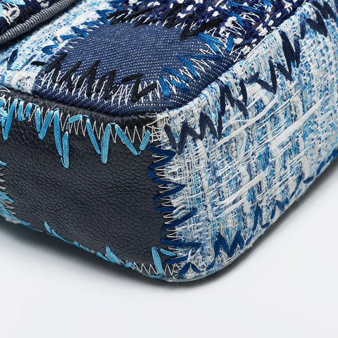 香奈儿拼布连锁肩袋蓝色WS11692