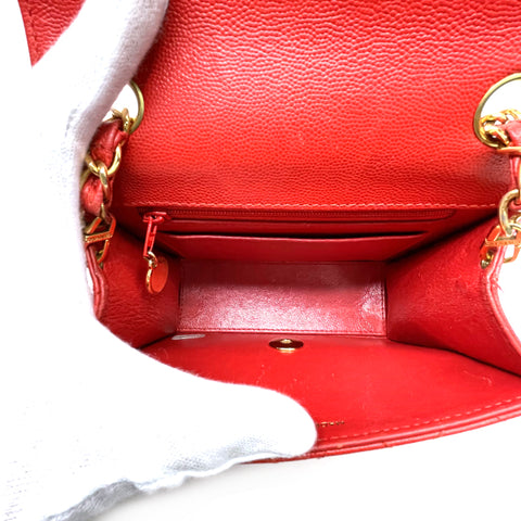 Chanel Minimatelasse Caviar Umhängetasche Rot WS1169